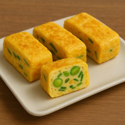 枝豆とネギ入り卵焼き