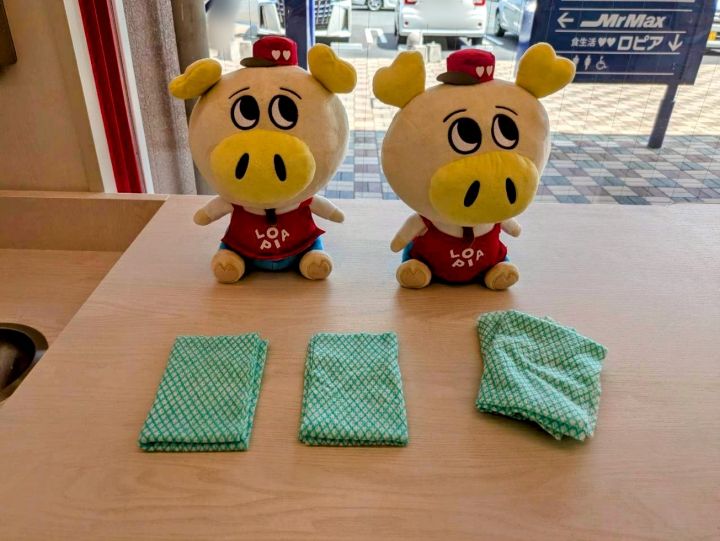 ロピア　伊勢崎店　フードコート　MTO　台拭き　ロピタくん
