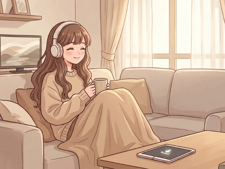 CMがなくなって安心して動画を見ている様子