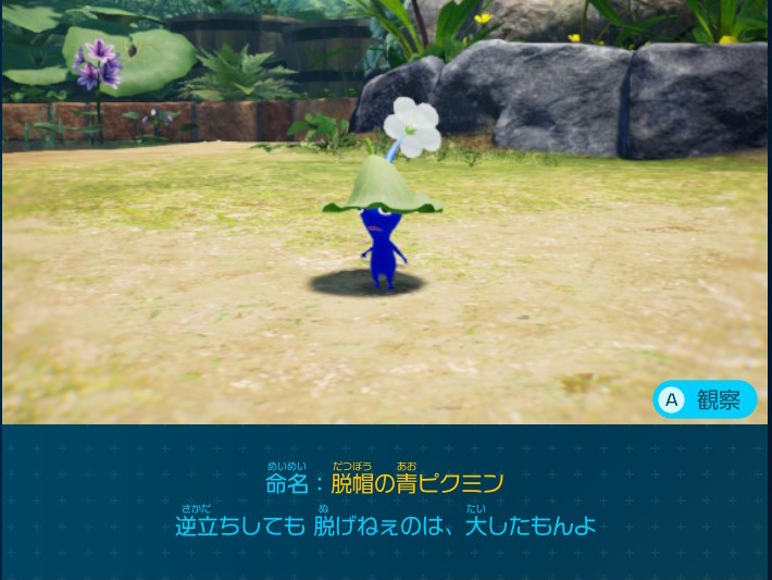 ピクミン4 ひだまりの庭で入手できるデコピクミン 脱帽の青ピクミン