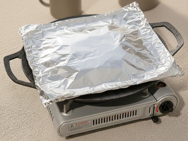 ダイソーのマルチグリドルの蓋はアルミホイルで代用可能