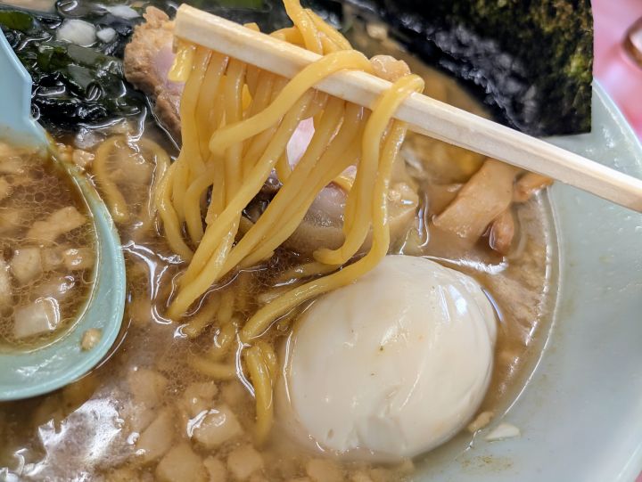 山岡家　プレミアム醤油とんこつラーメン　麺